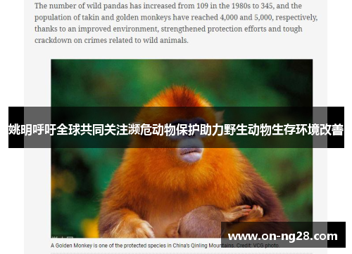 姚明呼吁全球共同关注濒危动物保护助力野生动物生存环境改善